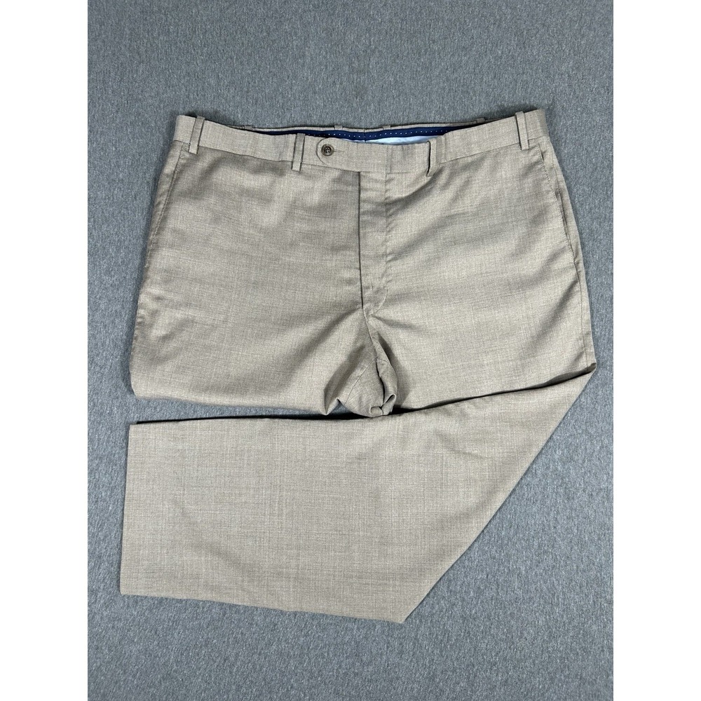 Peter Millar Men's Wool Blend Dress Pants Taupe Flat Front 42R